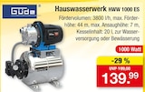 Hauswasserwerk HWW 1000 ES im Angebot bei Zimmermann in Hofheim Hauswasserwerk HWW 1000 ES Angebote von Güde bei Zimmermann Hofheim für 139,99 €