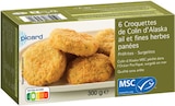 6 croquettes de Colin d'Alaska ail et fines herbes panées MSC - PICARD - Picard 6 croquettes de Colin d'Alaska ail et fines herbes panées MSC - PICARD à 2,69 € dans le catalogue Picard