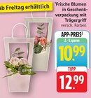 Frische Blumen in Geschenkverpackung mit Trägergriff Angebote bei E center Göppingen für 10,99 €