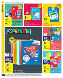 Prix et réduction Cahier dans le prospectus Carrefour en cours Offre Cahier dans le catalogue Carrefour du moment à la page 78