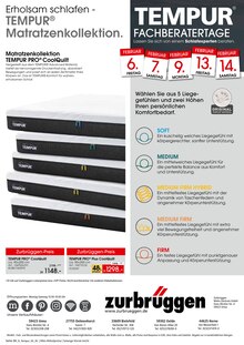Matratze im Zurbrüggen Prospekt "Tempur Fachberatertage" mit 4 Seiten (Bottrop)