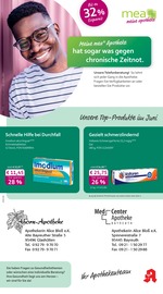 mea - meine apotheke Apotheken Prospekt der aktuellen Woche mit 4 Seiten, gültig von 01.06.2026 bis 30.06.2026, in Glashütten und Umgebung Aktueller mea - meine apotheke Apotheken Prospekt in Glashütten und Umgebung, "Unsere Juni-Angebote" mit 4 Seiten, 01.06.2026 - 30.06.2026