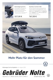 Aktueller Volkswagen Werkstatt & Auto Prospekt in Iserlohn und Umgebung, "Mehr Platz für den Sommer" mit 1 Seite, 01.06.2025 - 31.08.2025