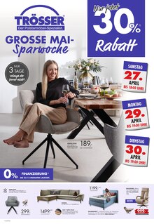 Sessel im Trösser - Der Polstermöbel-Spezialist Prospekt "GROSSE MAI-Sparwoche" mit 2 Seiten (Koblenz)