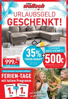 Couch im Möbel Wallach Prospekt "URLAUBSGELD GESCHENKT!" mit 16 Seiten (Hildesheim)