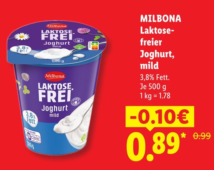 Laktosefreier Joghurt, mild