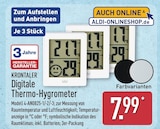 Digitale Thermo-Hygrometer im Angebot bei ALDI Nord in Herford Digitale Thermo-Hygrometer Angebote von KRONTALER bei ALDI Nord Herford für 7,99 €