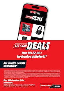 Aktueller MediaMarkt Saturn Prospekt (Mechtersen, 1 Seite zum blättern MediaMarkt Saturn Prospekt LET'S GO! DEALS Kostenlos geliefert! mit 1 Seite