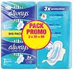 Serviettes hygiéniques Ultra Normal Plus 2x30 - ALWAYS en promo chez Intermarché Serviettes hygiéniques Ultra Normal Plus 2x30 - ALWAYS dans le catalogue Intermarché