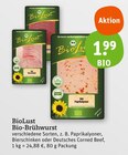 Bio-Brühwurst im Angebot bei tegut in Mannheim Bio-Brühwurst Angebote von BioLust bei tegut Mannheim für 1,99 €
