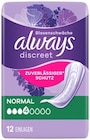 Discreet Inkontinenz-Einlagen von Always für 2,99 € bei REWE im Angebot Discreet Inkontinenz-Einlagen von Always im aktuellen REWE Prospekt