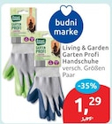 Garten Profi Handschuhe im Angebot bei budni in Buxtehude Garten Profi Handschuhe Angebote von Living & Garden bei budni Buxtehude für 1,29 €