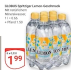 Aktuelle Wasser Angebote bei GLOBUS in Herne Aktuelles Spritziger Lemon-Geschmack Angebot bei GLOBUS in Herne ab 1,99 €