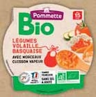 Assiette avec morceaux légumes volaille basquaise - POMMETTE BIO dans le catalogue Intermarché