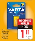 Batterien Longlife im E center Prospekt Batterien Longlife von Varta im aktuellen E center Prospekt für 1,11 €
