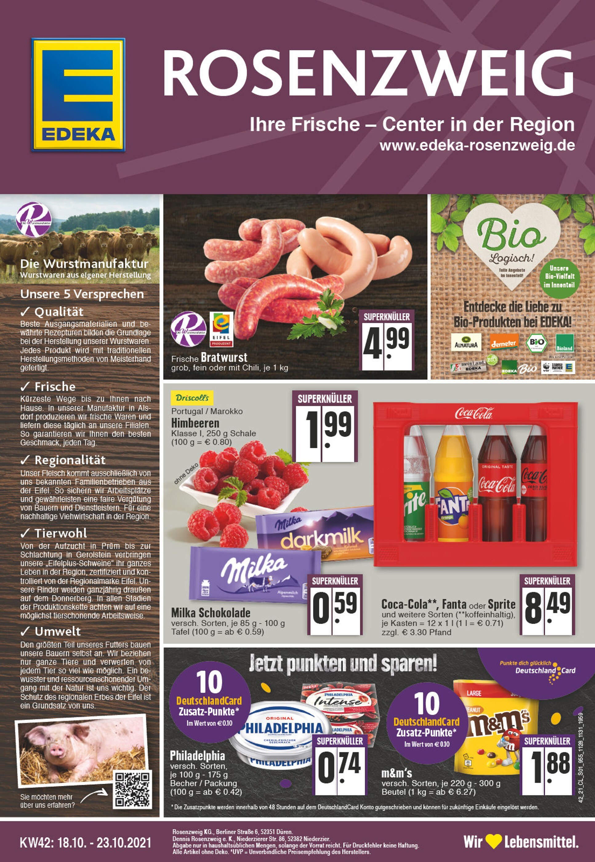EDEKA Prospekt für Düren mit 24 Seiten EDEKA Prospekt für Düren: "Aktuelle Angebote", 24 Seiten, 18.10.2021 - 23.10.2021