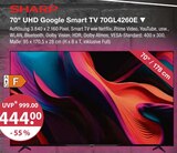 70" UHD Google Smart TV 70GL4260E Angebote von Sharp bei V-Markt Augsburg für 444,00 €
