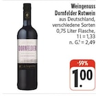 Dornfelder Rotwein Angebote von Weingenuss bei nah und gut Ansbach für 1,00 €