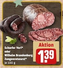 Scharfer Veri oder Zungenrotwurst Angebote von Wilhelm Brandenburg bei REWE Aalen für 1,39 €