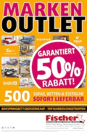 Couch im Polstermöbel Fischer Prospekt in Fürth Aktueller Polstermöbel Fischer Prospekt mit Couch, "MARKEN OUTLET", Seite 1
