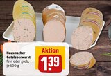 Hausmacher Gutsleberwurst fein im Angebot bei REWE in Soest Hausmacher Gutsleberwurst fein Angebote bei REWE Soest für 1,39 €