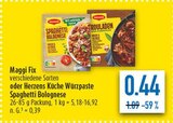 Aktuelles Fix oder Herzens Küche Würzpaste Spaghetti Bolognese Angebot bei diska in Leipzig ab 0,44 €