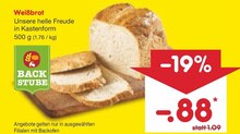 Weißbrot bei Netto Marken-Discount in Mülheim Weißbrot im Angebot bei Netto Marken-Discount Mülheim für 0,88 €