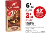Chocolat Côte d'Or Noisettes Entières - Côte d'Or - Super U à Lambersart Chocolat Côte d'Or Noisettes Entières - Côte d'Or en promo chez Super U Lambersart à 2,56 €