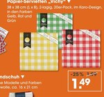 Papier-Servietten „Vichy“ im Angebot bei V-Markt in Regensburg Papier-Servietten „Vichy“ Angebote bei V-Markt Regensburg für 1,49 €