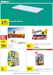 Prix et réduction Table Pliante dans le prospectus Carrefour en cours Offre Table Pliante dans le catalogue Carrefour du moment à la page 59