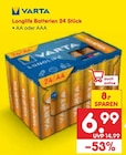 Aktuelles Longlife Batterien 24 Stück AA oder AAA Angebot bei Netto Marken-Discount in Hamburg ab 6,99 €
