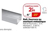 Rail, fourrure ou montant métallique en promo chez Weldom Rail, fourrure ou montant métallique dans le catalogue Weldom