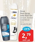 Deo-Spray oder Roll-On von Dove im aktuellen budni Prospekt
