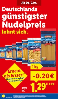 Nudeln im Lidl Prospekt "LIDL LOHNT SICH" mit 70 Seiten (Potsdam)