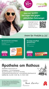 Aktueller mea - meine apotheke Prospekt "Unsere Juli-Angebote" Seite 1 von 4 Seiten für Pliezhausen