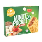 Pizzas sandwichs Minut'pocket surgelées - CARREFOUR SENSATION en promo à 2,99 € chez Carrefour Pizzas sandwichs Minut'pocket surgelées - CARREFOUR SENSATION dans le catalogue Carrefour