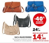 SAC A MAIN FEMME en promo chez Super U Nantes à 14,94 €