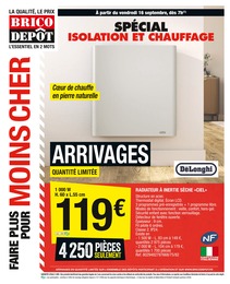 Catalogue Brico Dépôt à Boulogne-Billancourt, avec 36 pages Prospectus Brico Dépôt à Boulogne-Billancourt, "Spécial isolation et chauffage", 36 pages, 16/09/2022 - 29/09/2022
