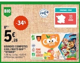 Promo Gourdes compotes cool fruits bio à 5,28 € dans le catalogue E.Leclerc à Blagnac