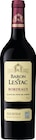 AOC Bordeaux rouge - BARON DE LESTAC en promo chez Géant Casino Vaux-le-Pénil à 2,99 €