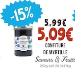 Confiture de Myrtille - Saveurs & Fruits à 5,09 € dans le catalogue Naturalia