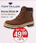 Herren Stiefel im V-Markt Prospekt Herren Stiefel von Tom Tailor im aktuellen V-Markt Prospekt für 49,99 €
