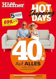 Höffner Prospekt HOT SHOPPING DAYS mit  Seite in Waldsieversdorf und Umgebung