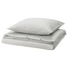 Aktuelles Bettwäsche-Set, 2-teilig grau weiß/Streifen 155x220/80x80 cm Angebot bei IKEA in Bielefeld ab 29,99 €