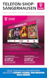 Telefon Shop Sangerhausen Prospekt für Sangerhausen: "TV und StreamingLieblinge in einem Paket", 8 Seiten, 01.07.2024 - 31.07.2024