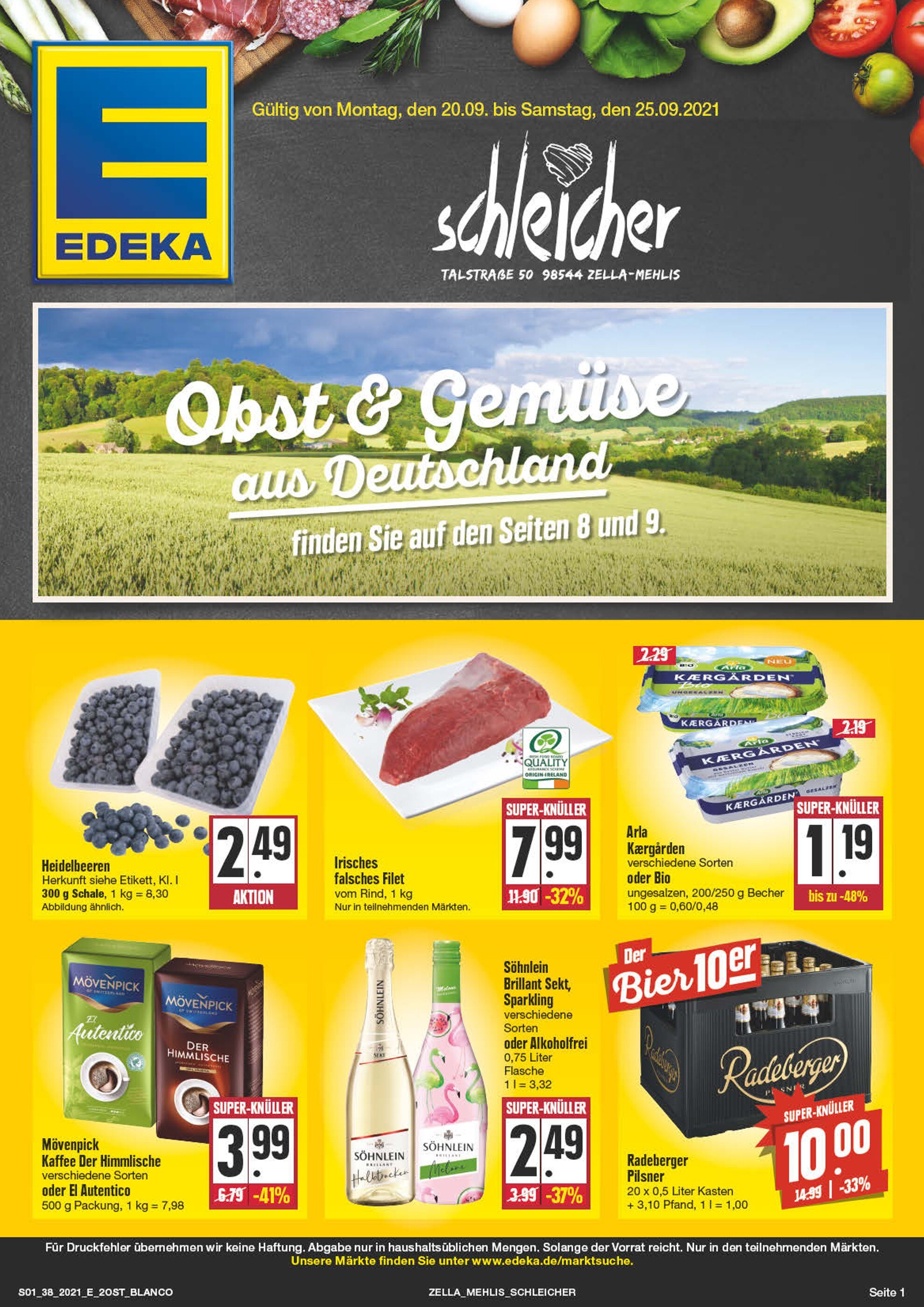 EDEKA Prospekt für Suhl mit 36 Seiten EDEKA Prospekt für Suhl: "Wir lieben Lebensmittel!", 36 Seiten, 20.09.2021 - 25.09.2021