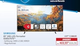 UHD-LED-Fernseher GU65U7079 im Angebot bei METRO in Straubing UHD-LED-Fernseher GU65U7079 Angebote von Samsung bei METRO Straubing für 559,29 €