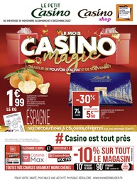 Catalogue Petit Casino à Chasse-sur-Rhône, avec 12 pages Prospectus Petit Casino à Chasse-sur-Rhône, "Le mois Casino Magic", 12 pages, 30/11/2022 - 11/12/2022