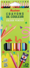 12 CRAYONS DE COULEURS AUCHAN - AUCHAN en promo chez Auchan Hypermarché Viry-Châtillon à 0,99 €