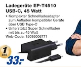 Ladegeräte EP-T4510 USB-C Angebote bei expert Halle für 33,00 €